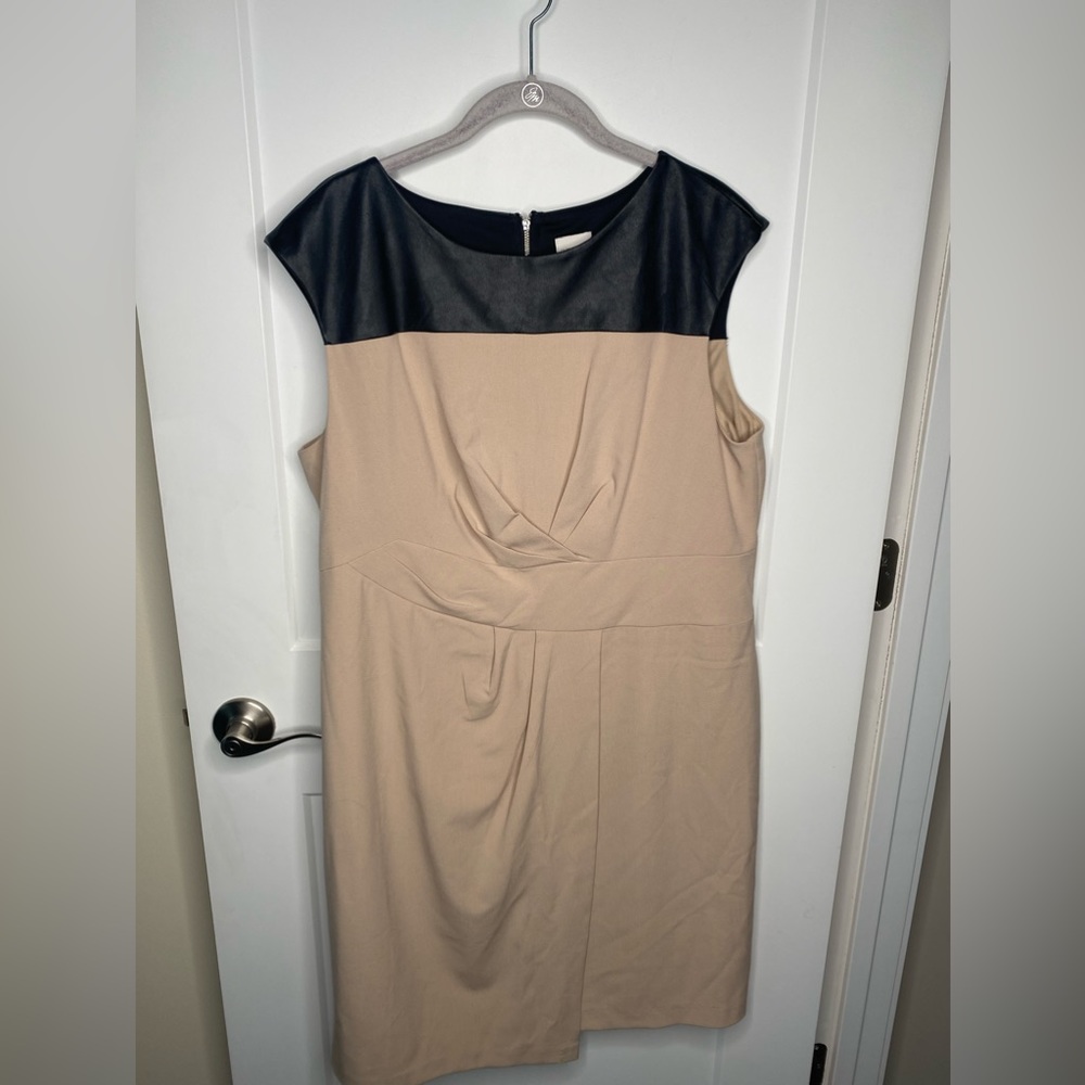 Chico's NWT Faux Leather Taupe Dress Women’s Size XL Chico’s 3